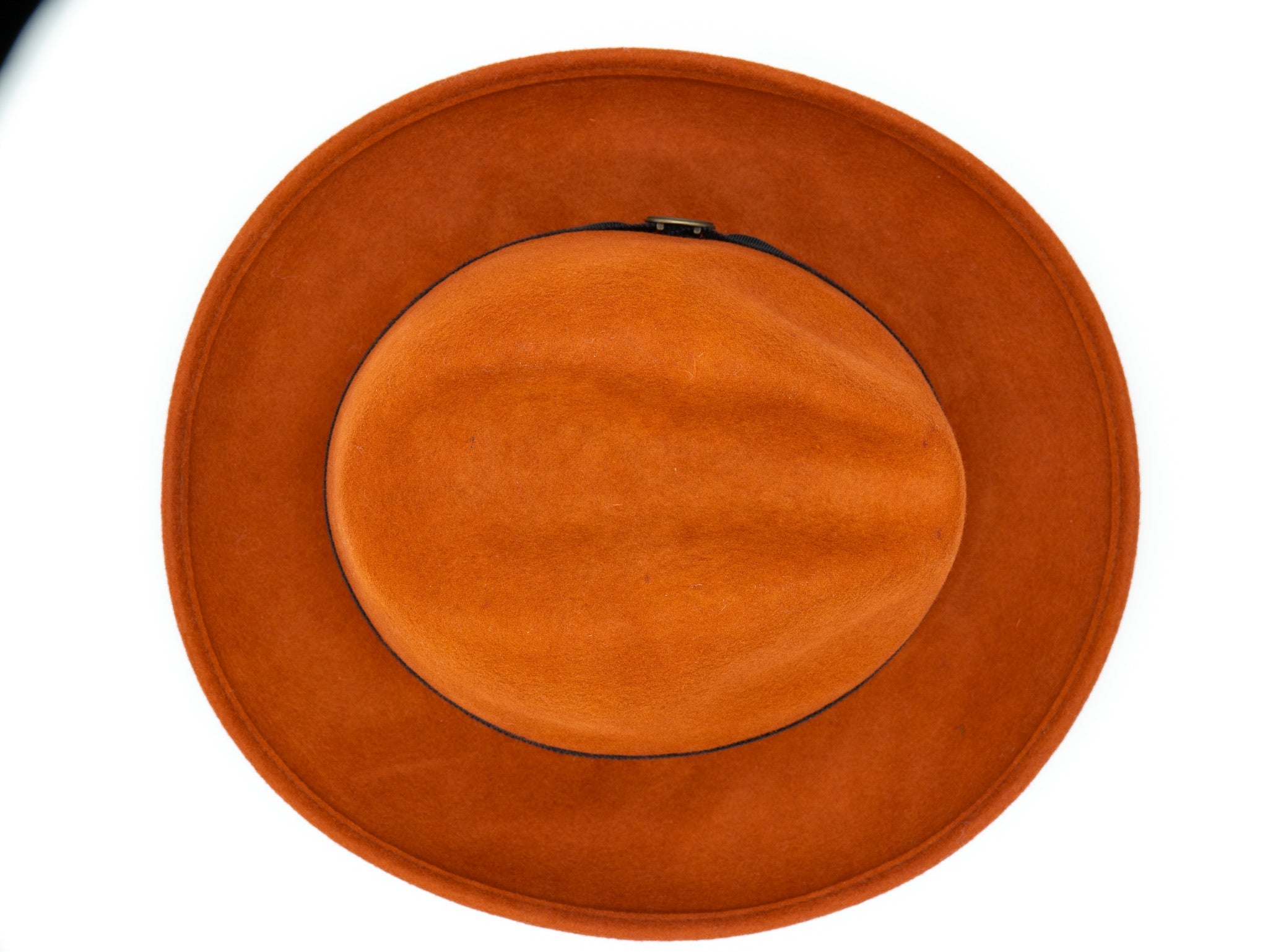 Orangebearstl Fedora Hat in red brick color top