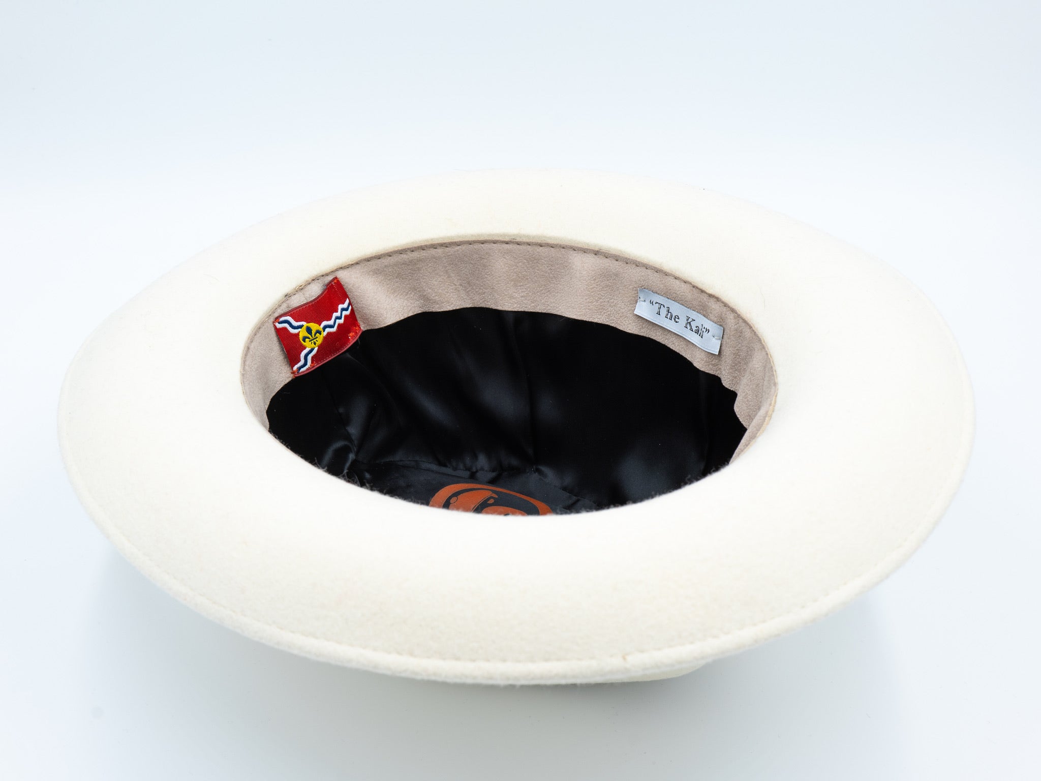 OrangebearSTL fedora Hat in white inside