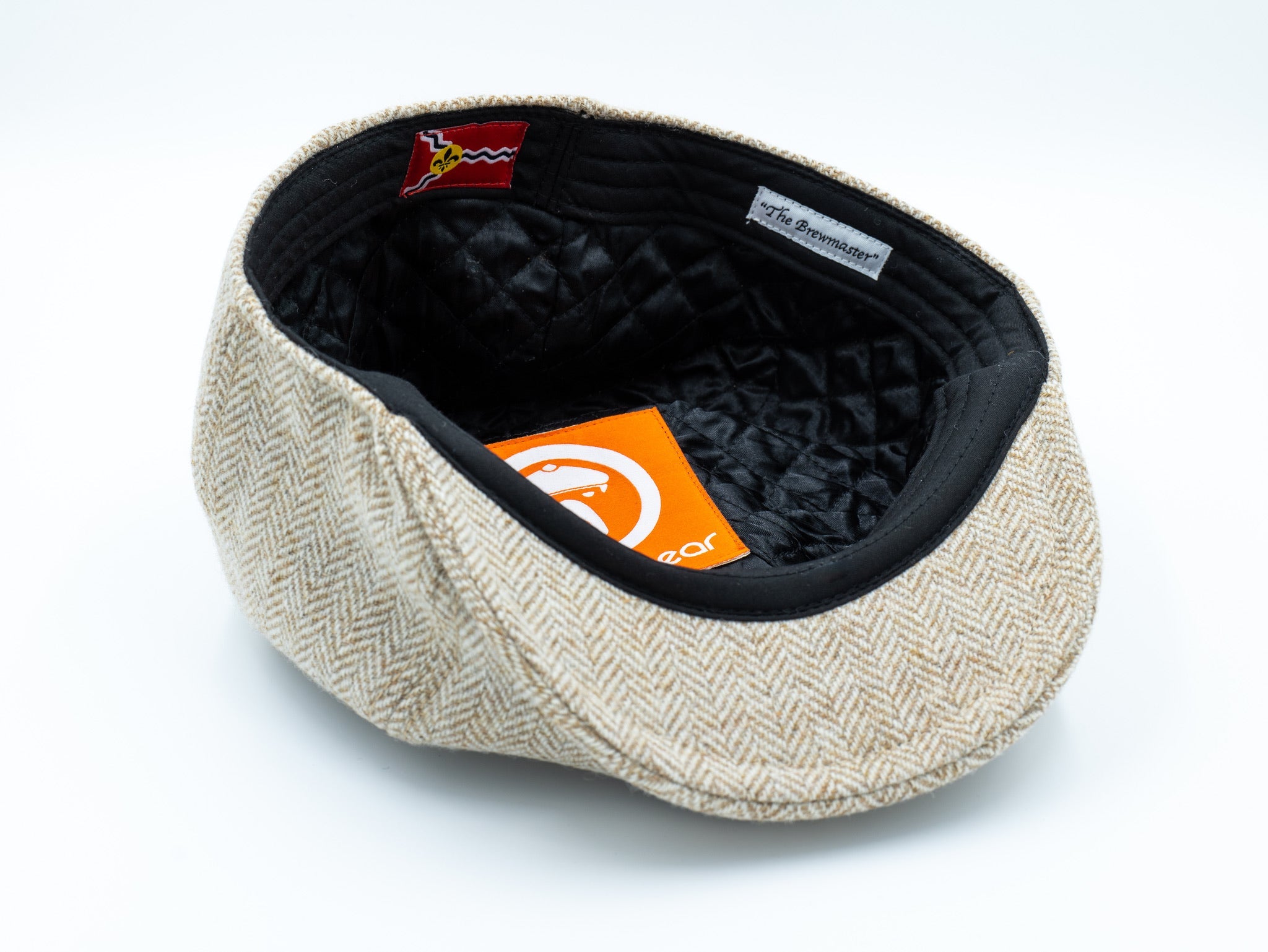 orangebearstl newsboy hat in oatmeal color inside