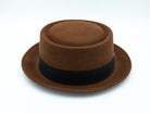 OrangebearSTL Porkpie hat in chocolate color back