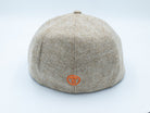 orangebearstl newsboy hat in oatmeal color back with logo
